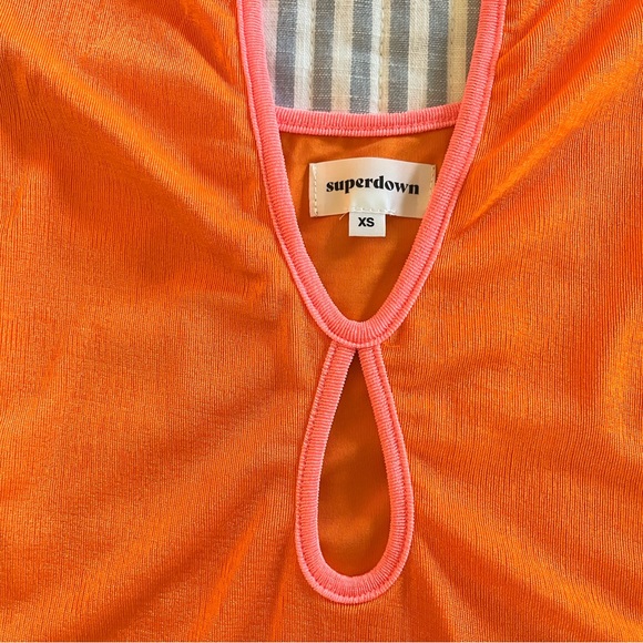SUPERDOWN Orange Halterneck Mini Dress - Picture 7 of 12